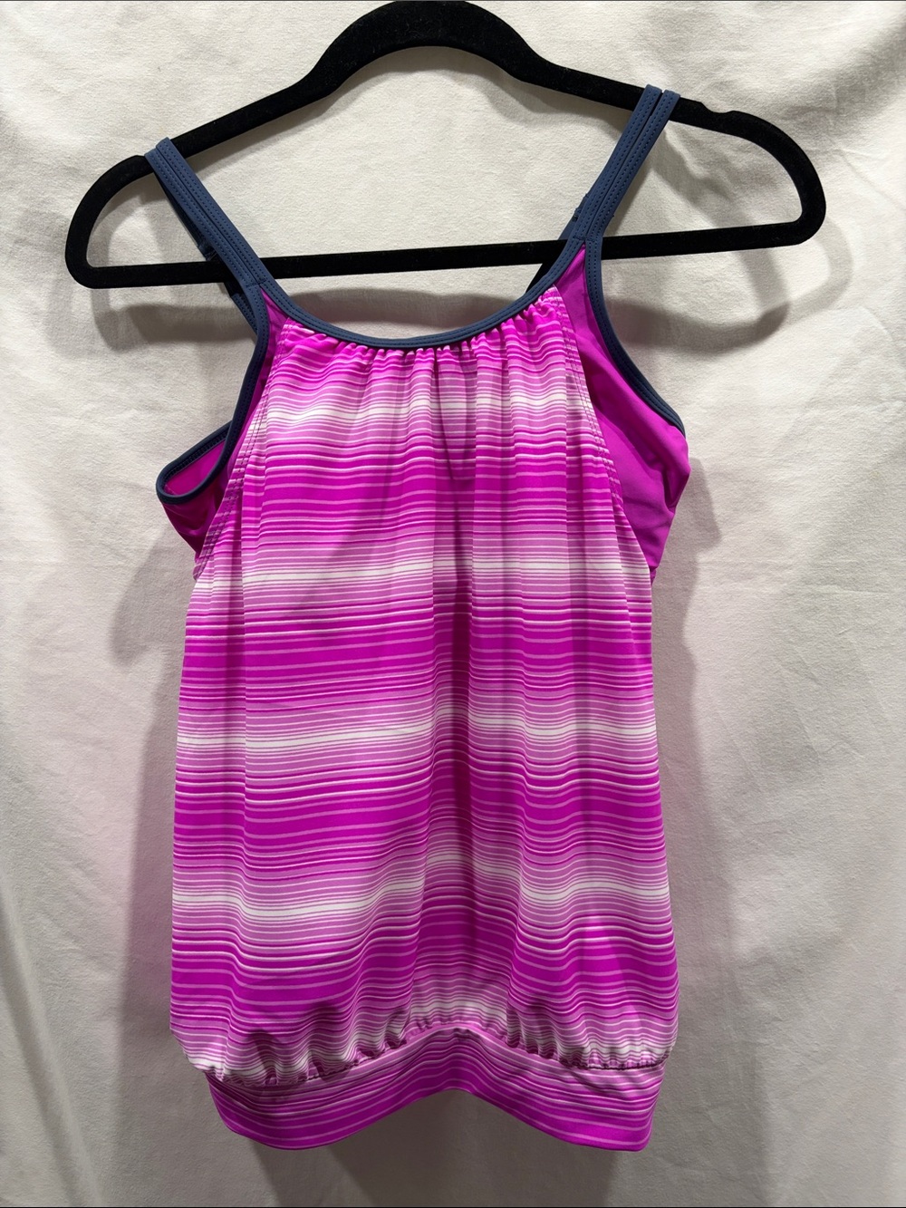 Free Country Striped Blouson Tankini Top
